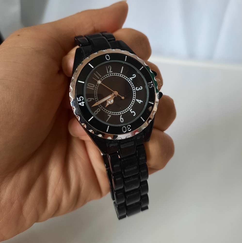 Black chain link watch
